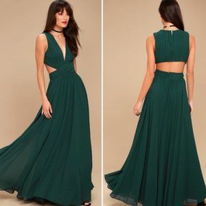 Lulu's Vivid Imagination Forest Green Cutout Dress